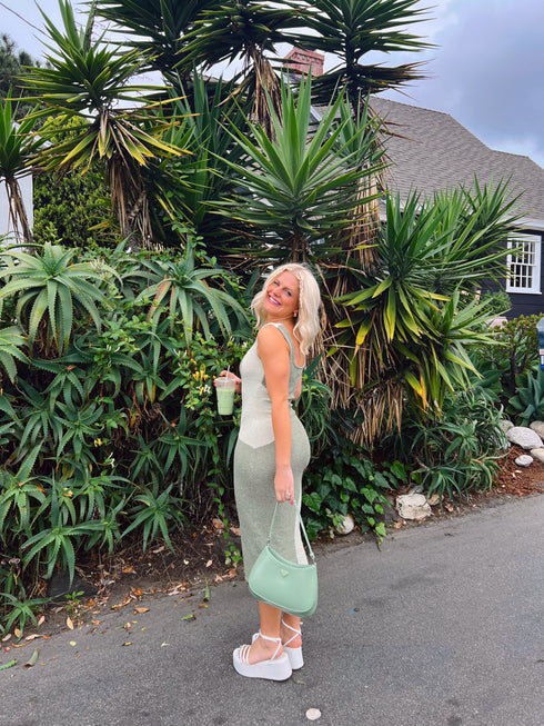 Stay Wavy Knit Dress// Olive